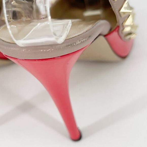Valentino Garavani Coral Patent Leather Pointed Toe Rockstud Caged Heel EU 37.5 - Picture 10 of 16